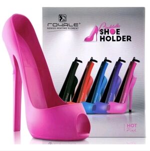 Royale Cinderella Shoe Hair Tool, Curling, Flat Iron Holder Hot Pink NIB